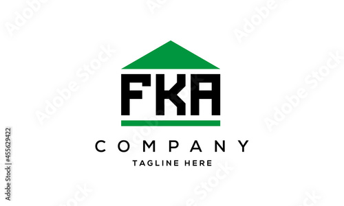 FKA three letter house for real estate logo design