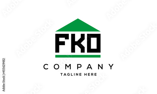 FKO creative three letter house for real estate logo design