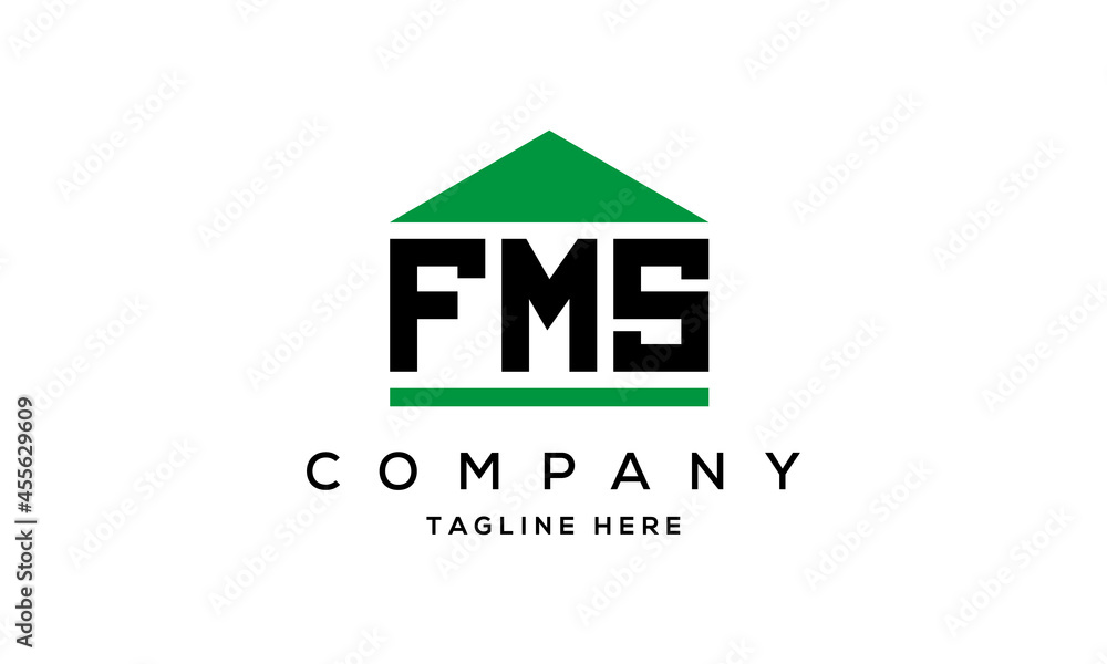 FMS creative three letter house for real estate logo design FMS creative three letter house for real estate logo design