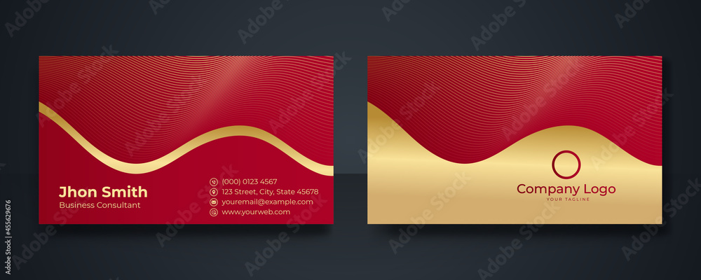 Obraz premium Modern Red Business Card - Creative and Clean Business Card Template