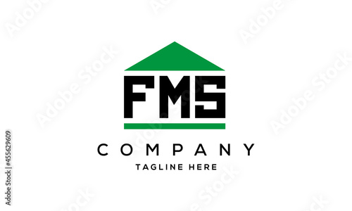 FMS creative three letter house for real estate logo design