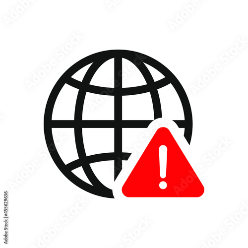 No internet access. Connection error icon design isolated on white background. Vector illustration