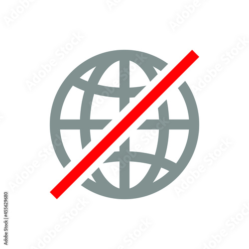 No internet access. Connection error icon design isolated on white background. Vector illustration