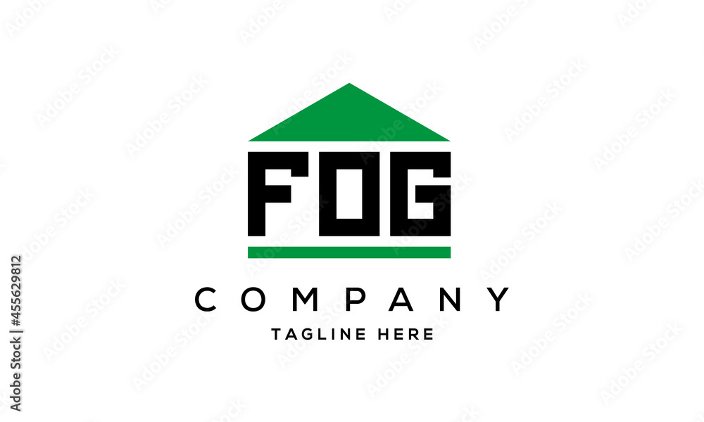 Fototapeta premium FOG creative three letter house for real estate logo design
