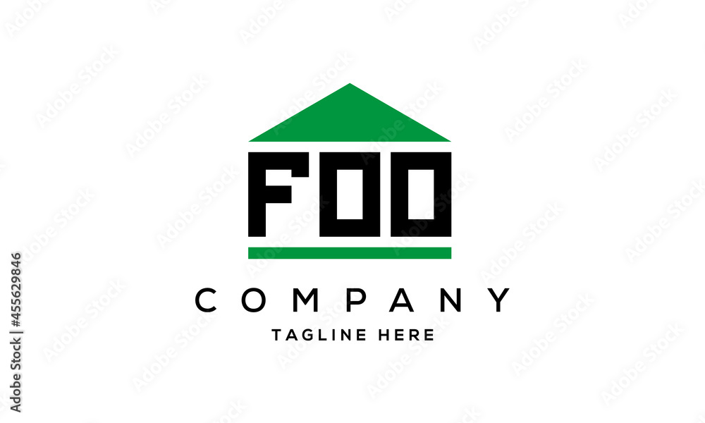 FOO creative three letter house for real estate logo design
