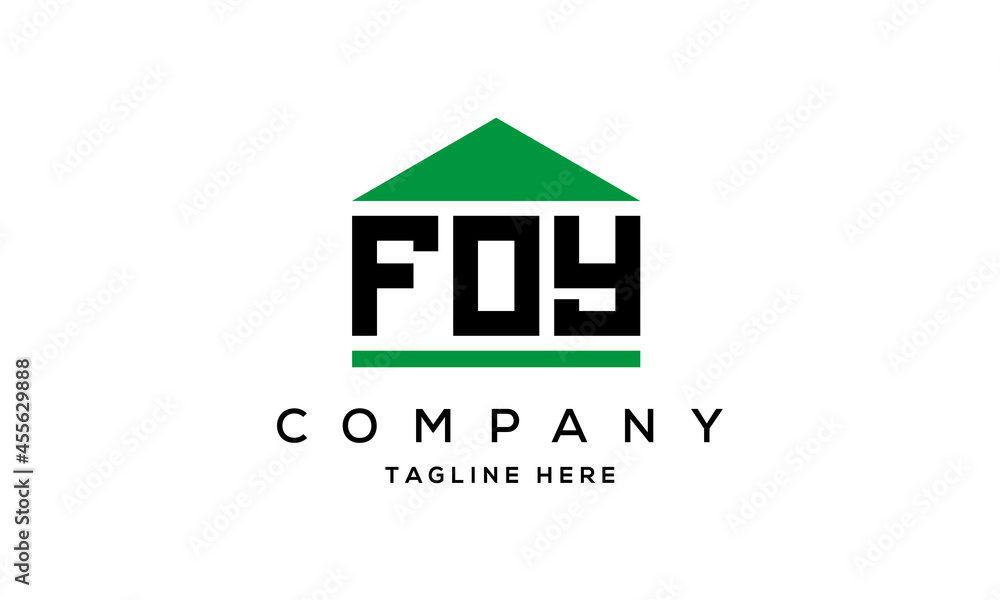 FOY creative three letter house for real estate logo design FOY creative three letter house for real estate logo design