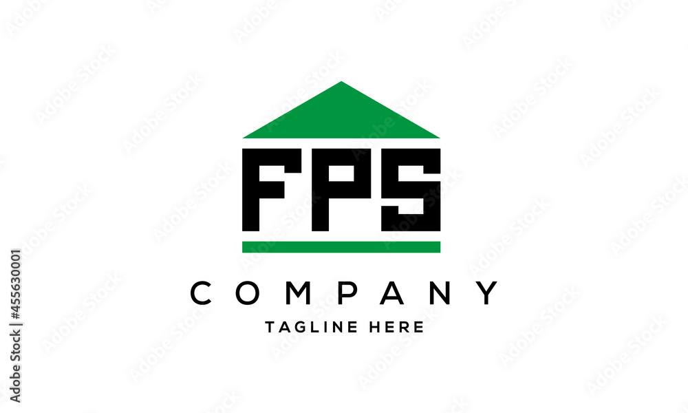 FPS creative three letter house for real estate logo design FPS creative three letter house for real estate logo design