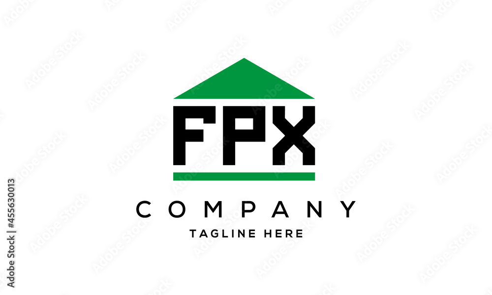 Fototapeta premium FPX creative three letter house for real estate logo design