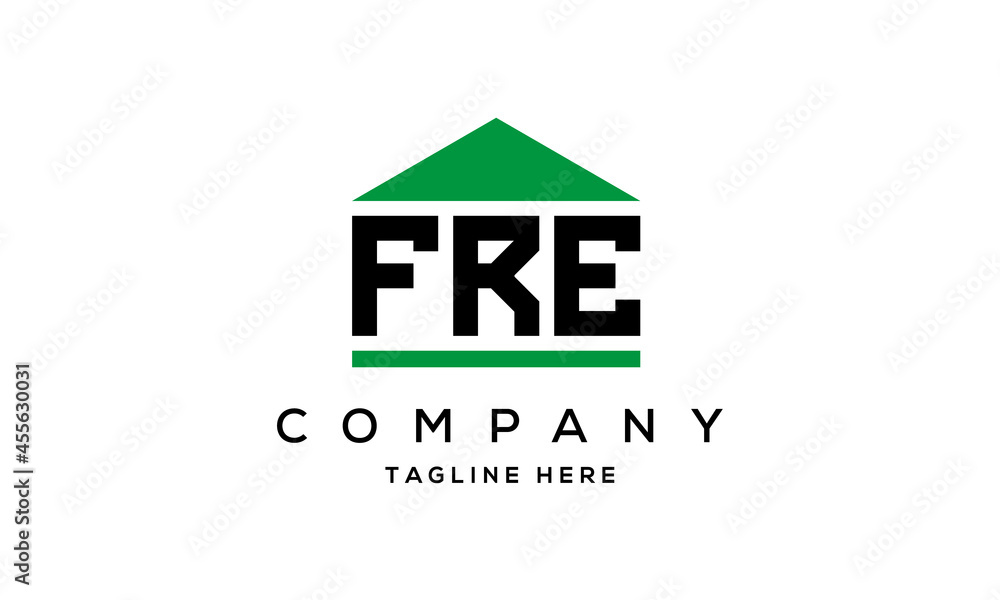 FRE creative three letter house for real estate logo design FRE creative three letter house for real estate logo design