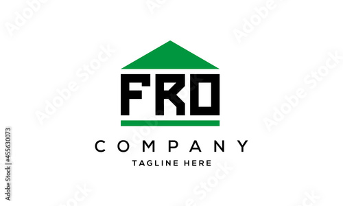 FRO creative three letter house for real estate logo design