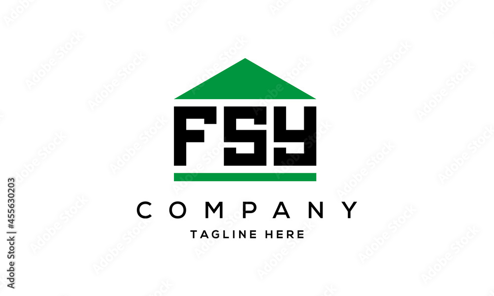 FSY three letter house for real estate logo design FSY three letter house for real estate logo design