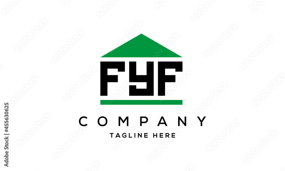 FYF three letter house for real estate logo design FYF three letter house for real estate logo design
