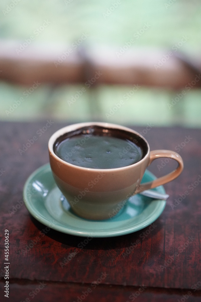 cup of indonesian black coffee