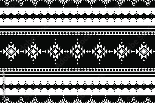Geometric ethnic oriental seamless pattern traditional Design for background,carpet,wallpaper.clothing,wrapping,Batik fabric,Vector illustration.embroidery style - Sadu, sadou, sadow or sado