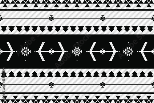 Geometric ethnic oriental seamless pattern traditional Design for background,carpet,wallpaper.clothing,wrapping,Batik fabric,Vector illustration.embroidery style - Sadu, sadou, sadow or sado