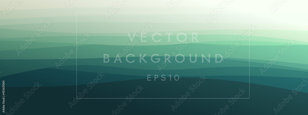 abstract wavy lines geometric trendy gradient  background natural dark green combined color. Modern template for poster business card landing page website. vector illustration eps 10