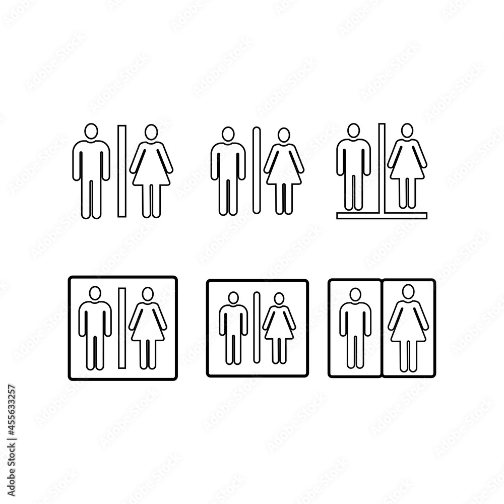 Male female icon for direction to toilet