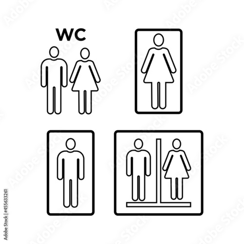 Male female icon for direction to toilet