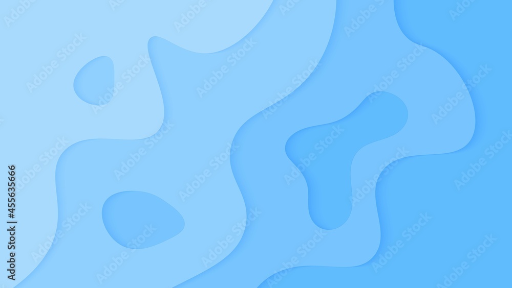 3d Abstract Dynamic Blue Liquid Papercut Style Design Background 3d Abstract Dynamic Blue Liquid Papercut Style Design Background