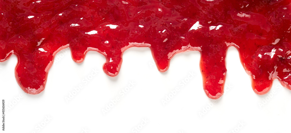 Panorama banner with upper border of red berry jam Panorama banner with upper border of red berry jam