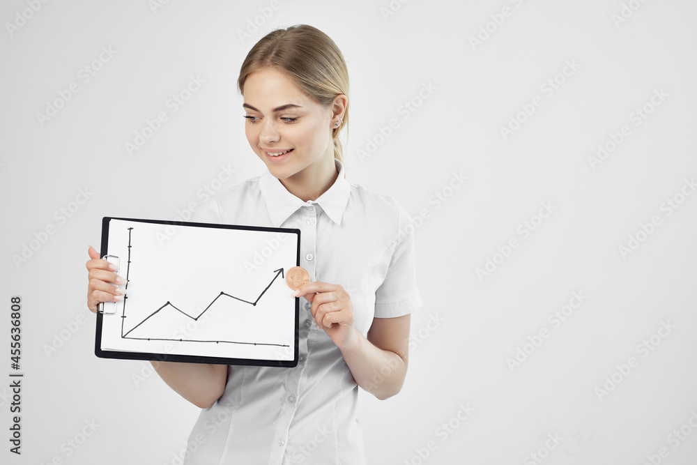 cheerful woman commerce internet finance investment technologies cheerful woman commerce internet finance investment technologies