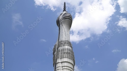 Camlica, Istanbul, Turkey - September 2021: Kucuk Camlica Communications Tower with observation decks and restaurants. Camlica TV Radio Tower with modern architecture. photo