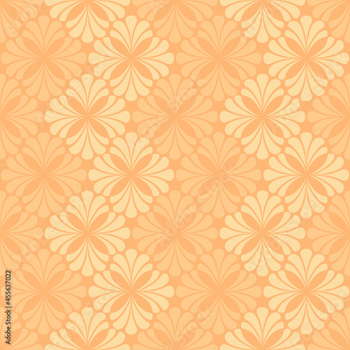 abstract flowers. vector seamless pattern. yellow repetitive background. fabric swatch. wrapping paper. continuous print. design element for home decor, apparel, textile. modern stylish texture