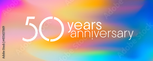 50 years anniversary vector icon, logo. Graphic design element with neon colors for 50th anniversary