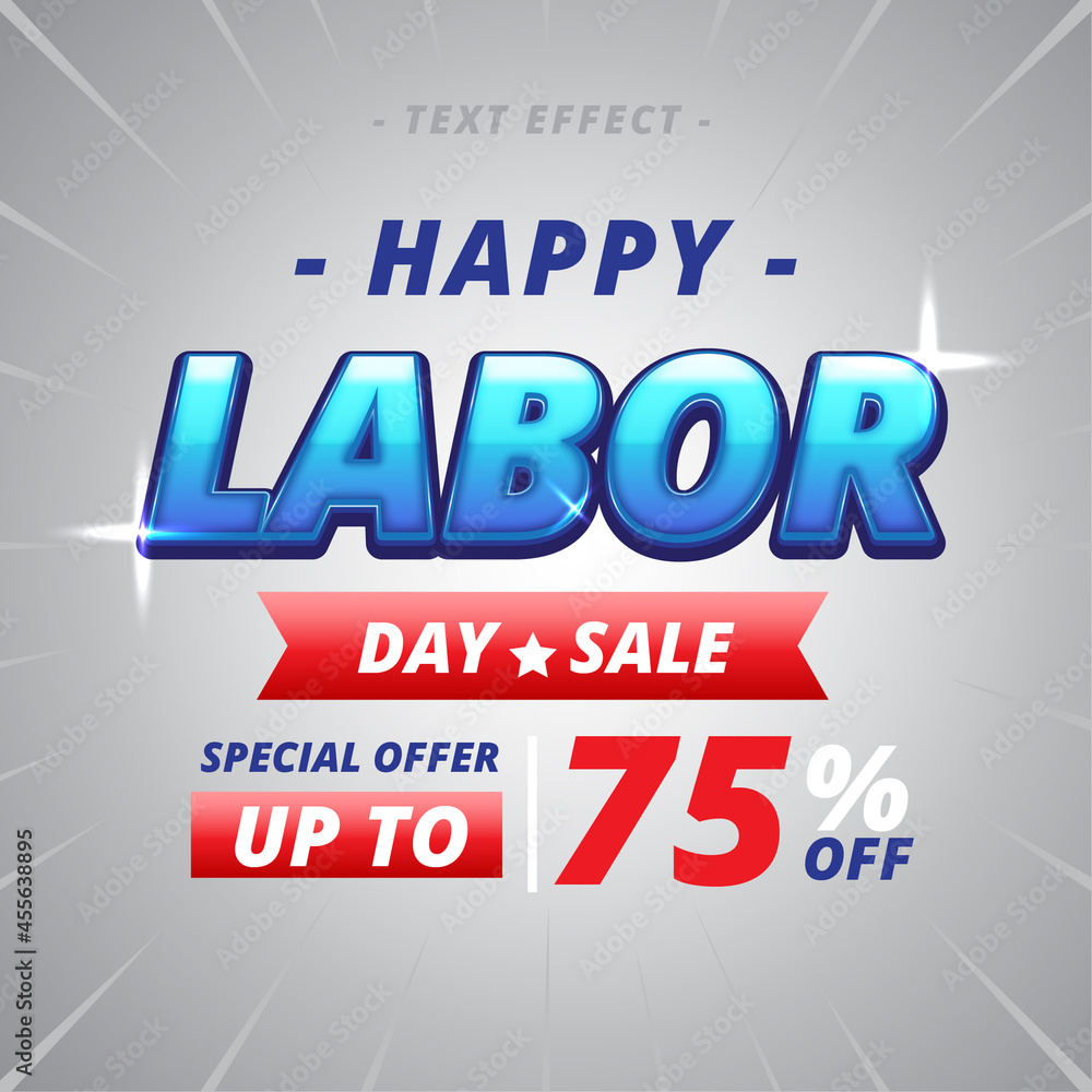 Happy Labor Day Sale Text Effect