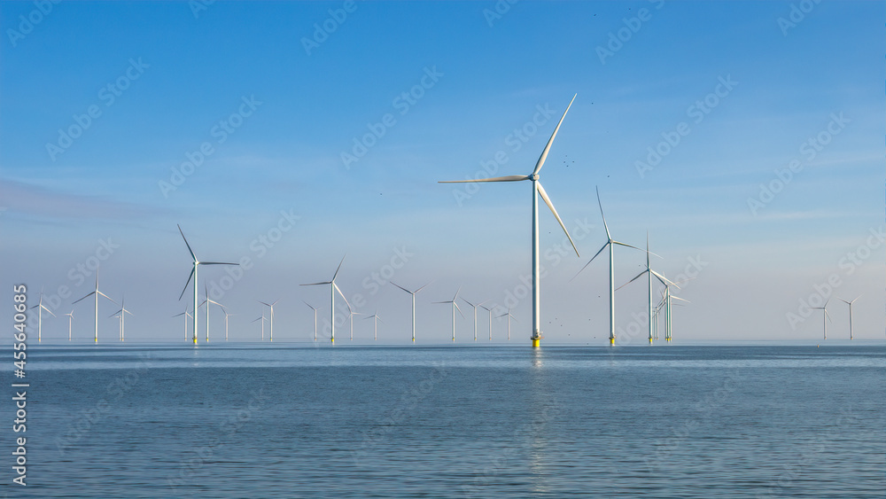 Wind farm in the IJsselmeer lake