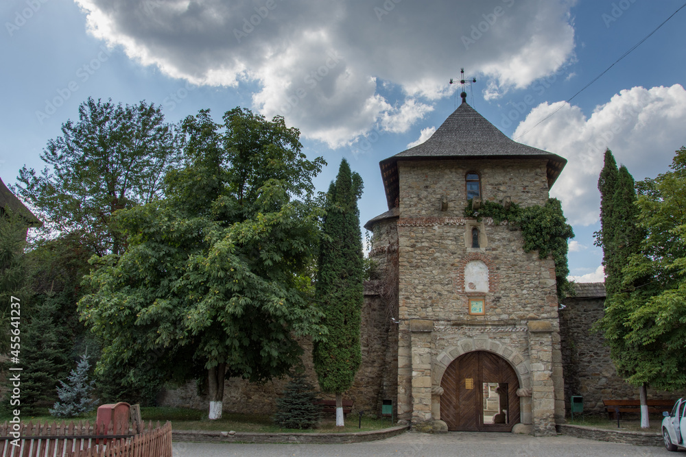  Romania, Moldovita Monastery,September ,2017,entrance  tower