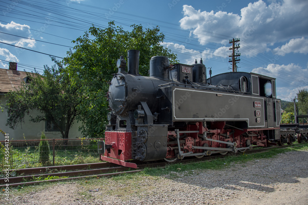 Old Train. near Sucevita Monastery, Romania,october,2017 Old Train. near Sucevita Monastery, Romania,october,2017