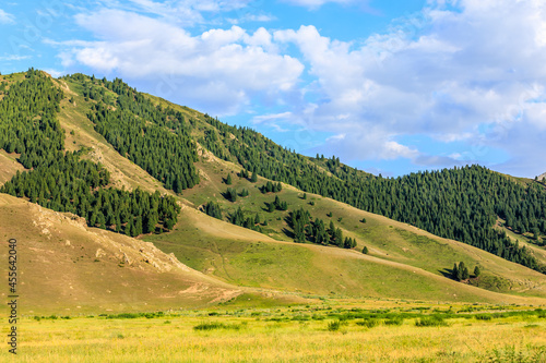 Beautiful mountain and clouds natural landscape in Xinjiang China.