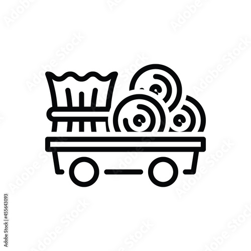 Black line icon for hay