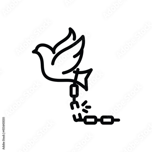 Black line icon for independently