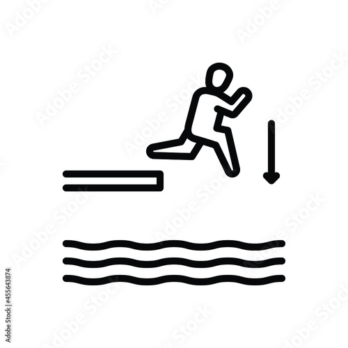 Black line icon for jump