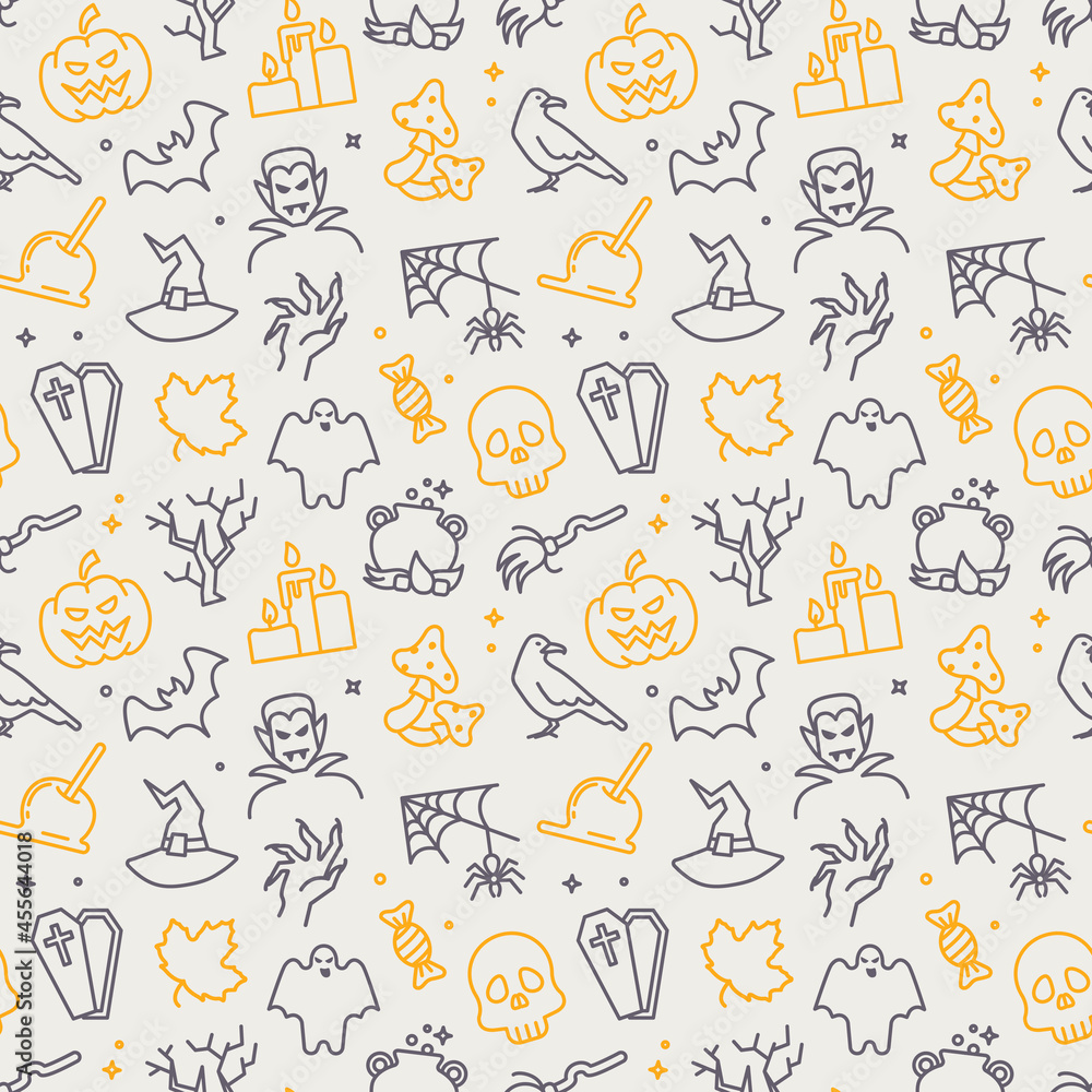Seamless background with traditional Halloween symbols. Vector pattern Seamless background with traditional Halloween symbols. Vector pattern