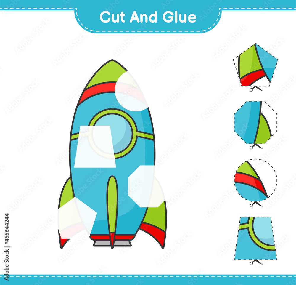 Cut and glue, cut parts of Rocket and glue them. Educational children ...
