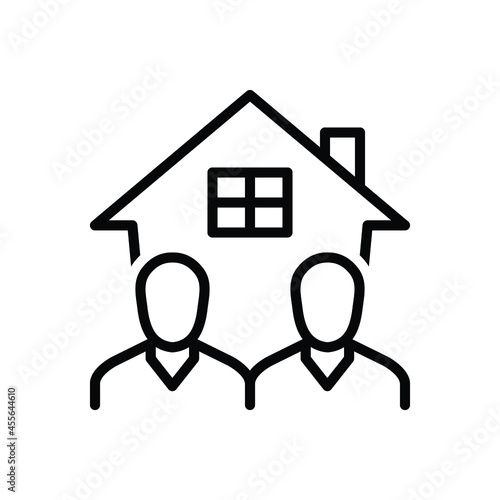 Black line icon for roommate