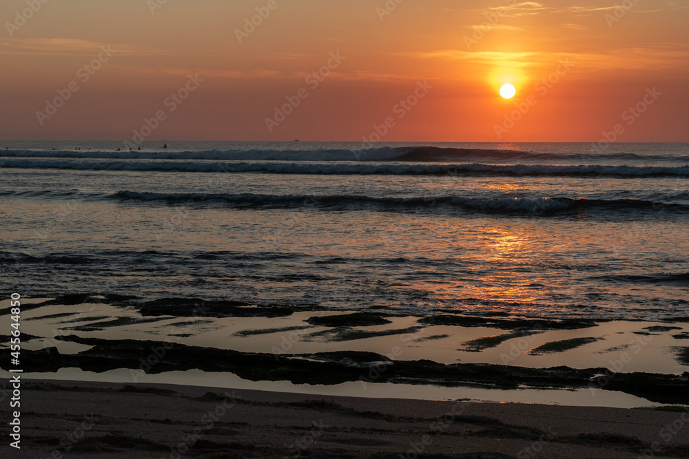 sunset view from beach in Bali