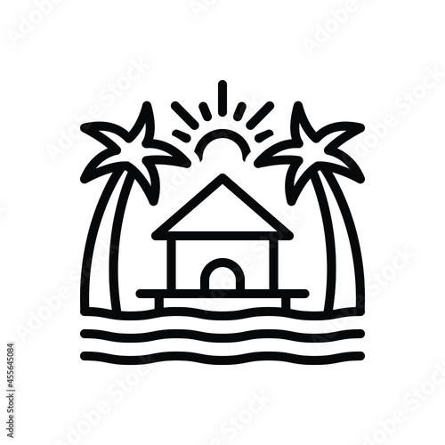 Black line icon for resort
