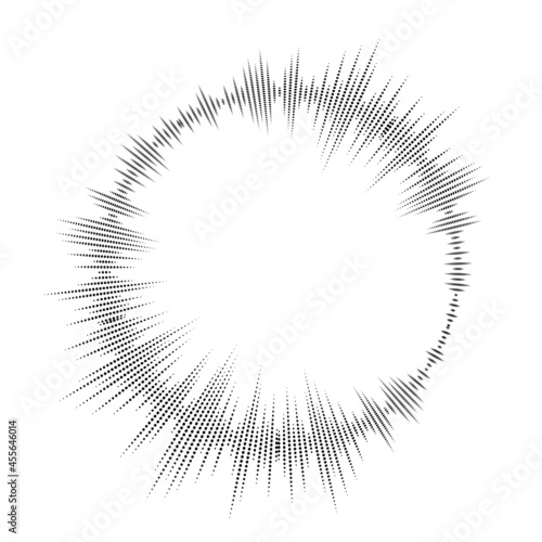 Bursting rays. Sunburst frame. Abstract equalizer element with dotted lines for design. Vector illustration.