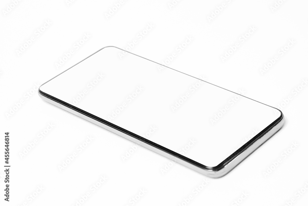 Mobile phone with blank screen on white background Mobile phone with blank screen on white background