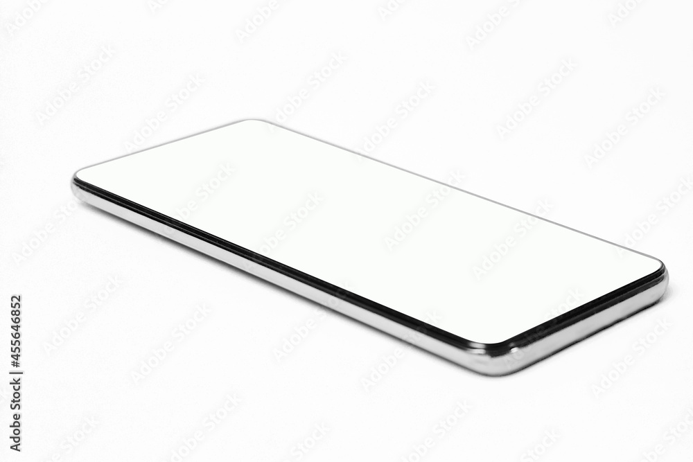 Mobile phone with blank screen on white background Mobile phone with blank screen on white background