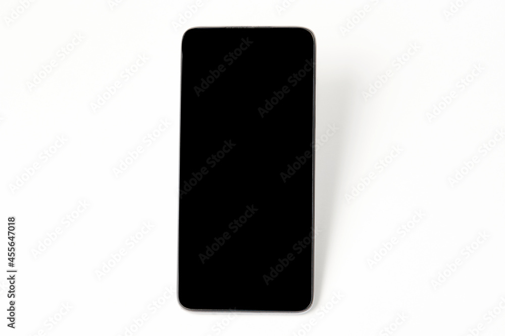 Mobile phone with black screen on white background Mobile phone with black screen on white background