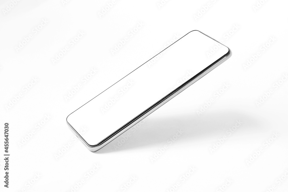 Mobile phone with blank screen on white background Mobile phone with blank screen on white background