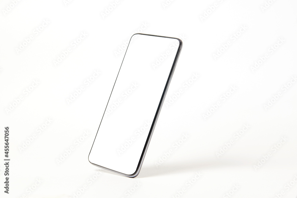 Mobile phone with blank screen on white background Mobile phone with blank screen on white background