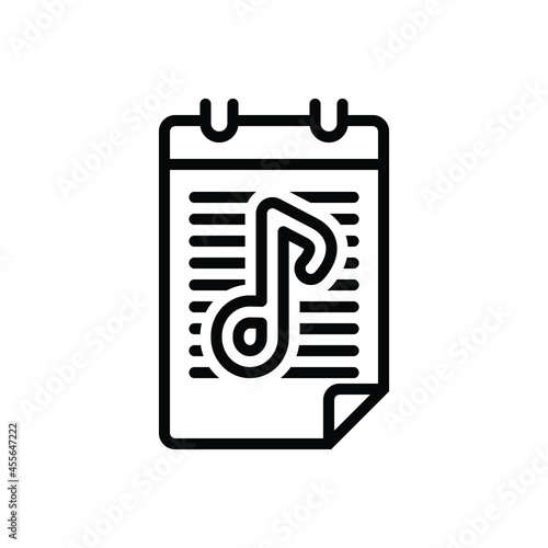 Black line icon for lyrics