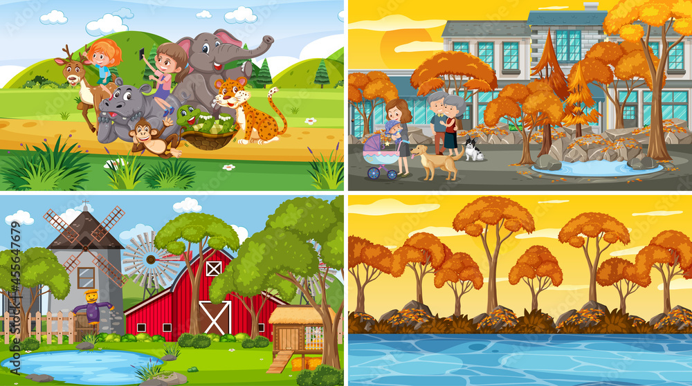 Different background scenes of nature in set Different background scenes of nature in set