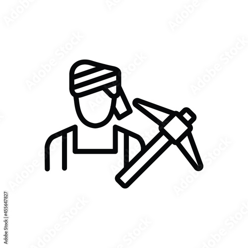 Black line icon for farmer